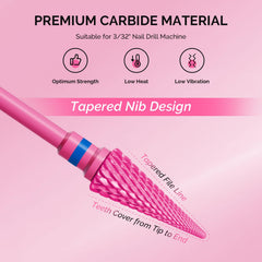 Close-up of MelodySusie nib bit showing cross-cut design for safe contouring.