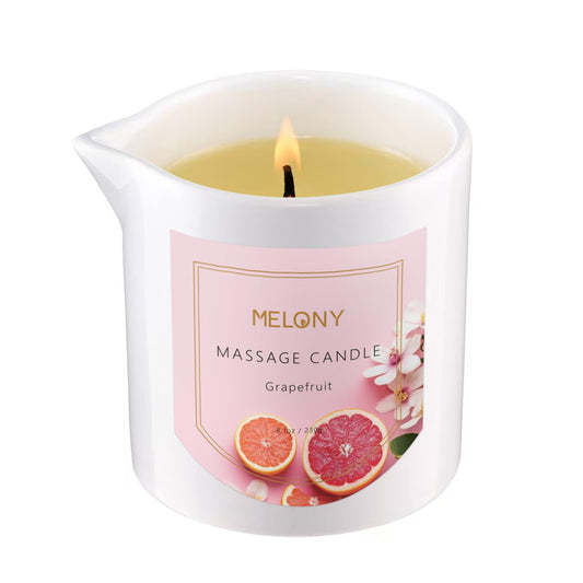 MELONY Luxury Massage Candle Grapefruit 8.1 oz – front label