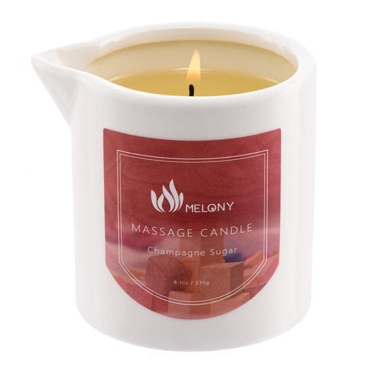 MELONY Massage Candle Champagne Sugar 8.1oz – front product shot