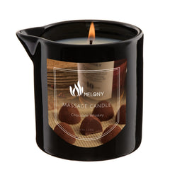 MELONY Massage Oil Candle 8.1oz Chocolate Whiskey jar with natural soy wax