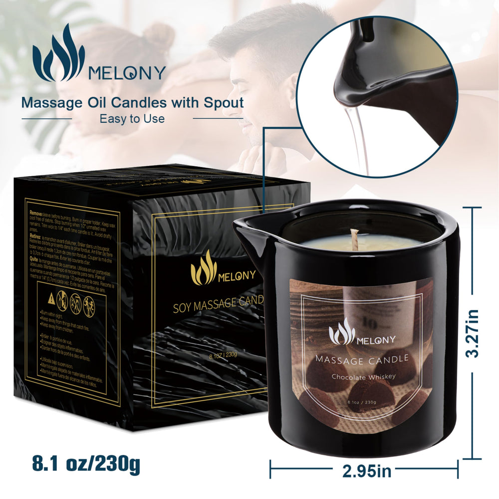 Close-up of MELONY 4-in-1 massage candle for massage oil and candle use