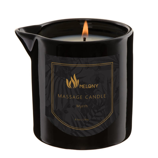 Product shot of MELONY Massage Oil Candle 8.1 oz