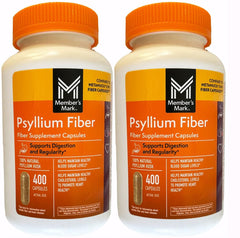 Front view of Member's Mark Fiber Capsules 2Pack (400 Count) bottle