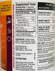 Two 400-count psyllium husk fiber capsule bottles side by side
