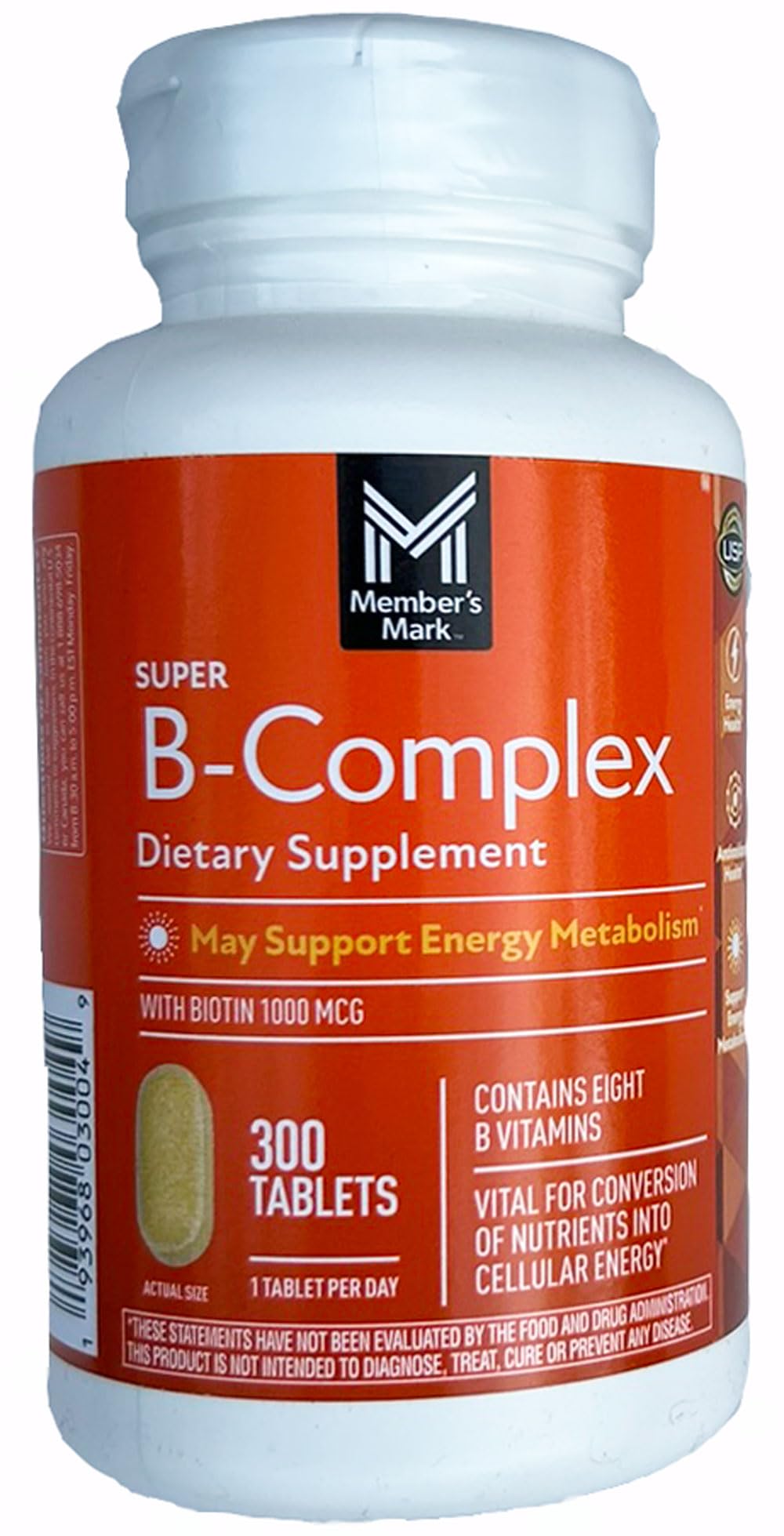 Members Mark Super B-Complex dietary supplement bottle with 300 count