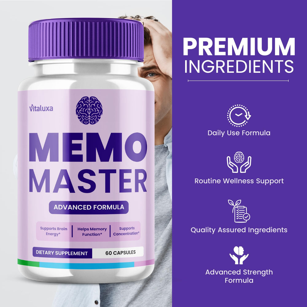 Memo Master Memory Pills bottle and label