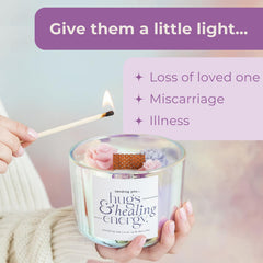 Memorial grief gift candle with calming glow