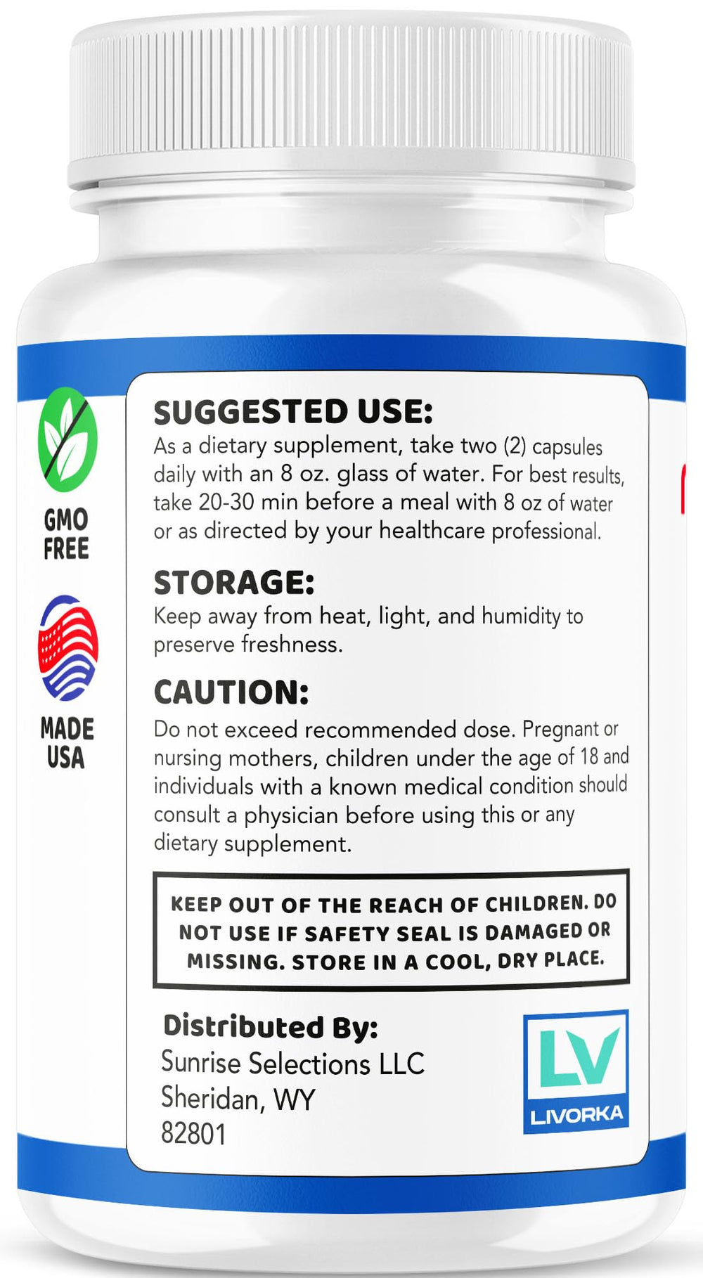 Natural ingredients and label of Memory Defender