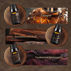 Leather fragrance essential oil bottle close-up