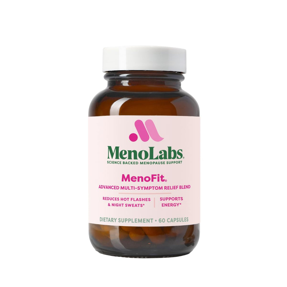 MENOLABS MenoFit bottle-front showing a 60-capsule supply for daily gut health.