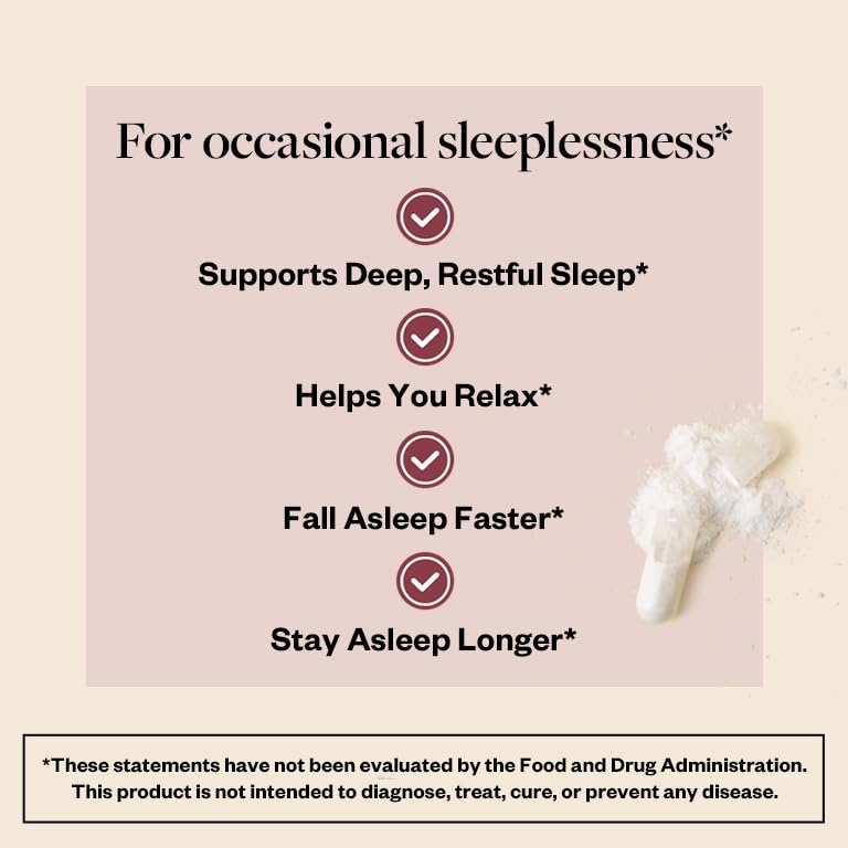 Illustration of ingredients including magnesium glycinate and melatonin