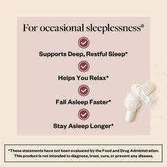 Illustration of ingredients including magnesium glycinate and melatonin