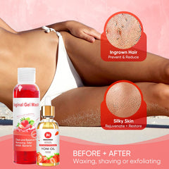 Menomino feminine care set packaging illustrating complete intimate routine.