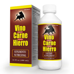 Menper Vino Carne Hierro iron supplement bottle front view