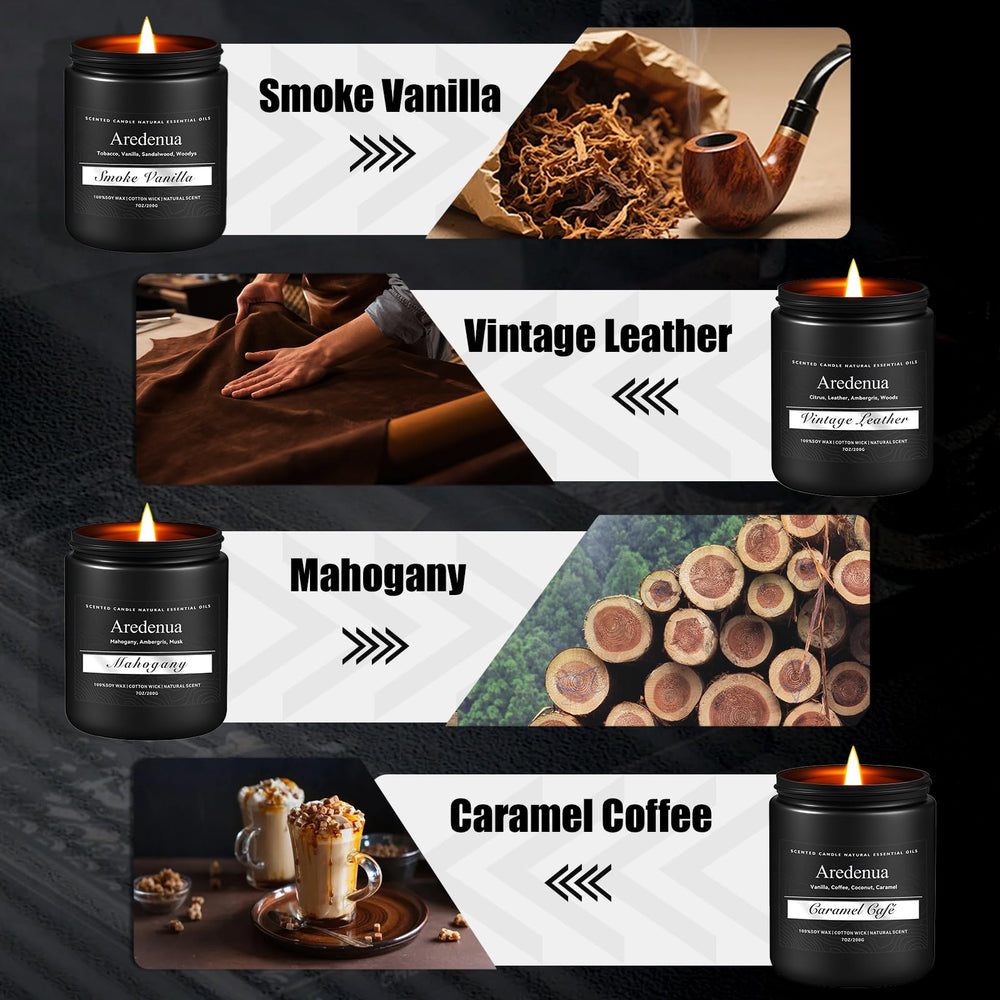 Smoke & Vanilla scented candle from Men's 4-pack