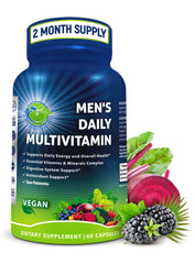 Men's daily vegan methylated multivitamin capsules bottle