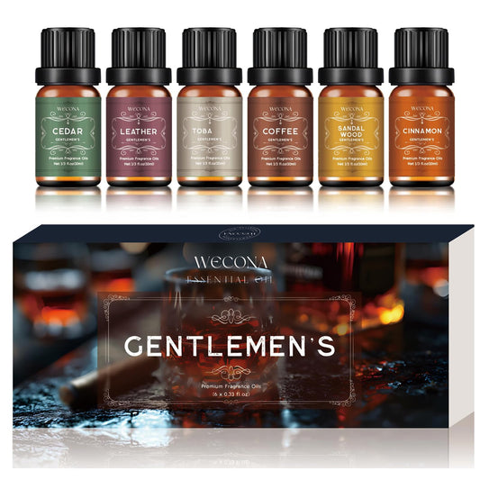 Leather fragrance oil bottle from men's essential oil diffuser set