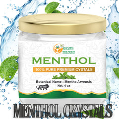 Menthol crystals used in cosmetics, salves, balms, creams and soaps