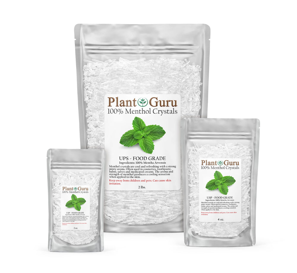 Label showing USP Food Grade status for menthol crystals