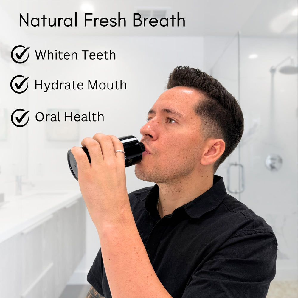Label of Merakk Coconut Oil Pulling Mouthwash with ingredients