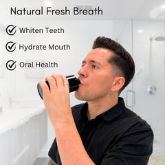 Label of Merakk Coconut Oil Pulling Mouthwash with ingredients