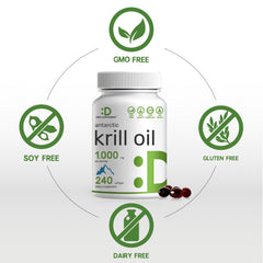 Mercury-free krill oil label on bottle
