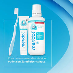 Meridol toothpaste with toothbrush concept