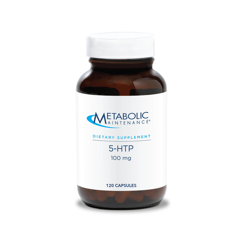 Bottle of Metabolic Maintenance 5-HTP 100mg with Griffonia simplicifolia seeds