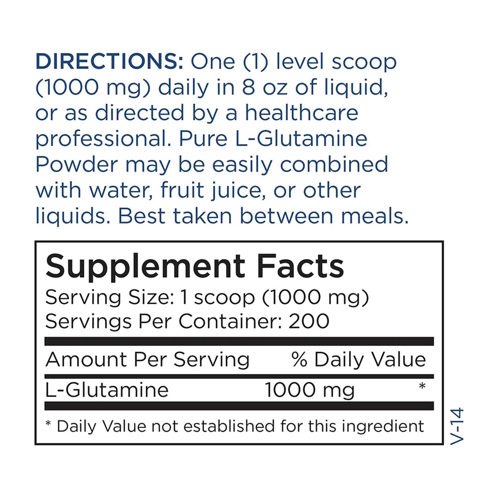 200 g tub of Metabolic Maintenance L-Glutamine Powder with unflavored label