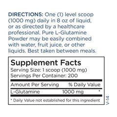 200 g tub of Metabolic Maintenance L-Glutamine Powder with unflavored label