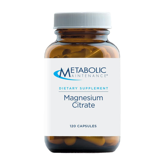 Metabolic Maintenance Magnesium Citrate 120 capsules bottle on white background
