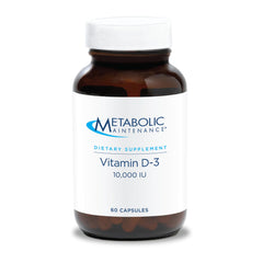 Front label of Metabolic Maintenance Vitamin D-3 10,000 IU bottle