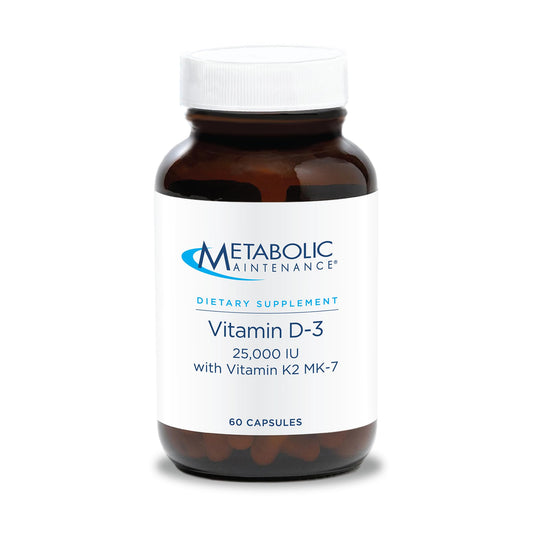 Metabolic Maintenance Vitamin D3 & K2 bottle with 60 capsules