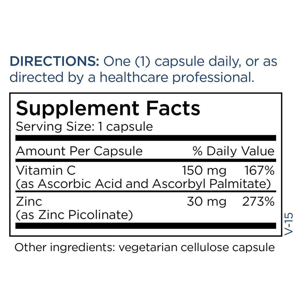Gluten-free, BPA-free amber bottle packaging for zinc supplement