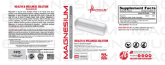 Supplement facts panel for Metabolic Nutrition Magnesium 650mg