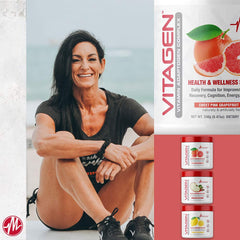 Close-up of Vitagen jar highlighting 4 potent adaptogens