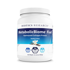 MetabolicBiome Fuel Vanilla collagen protein container