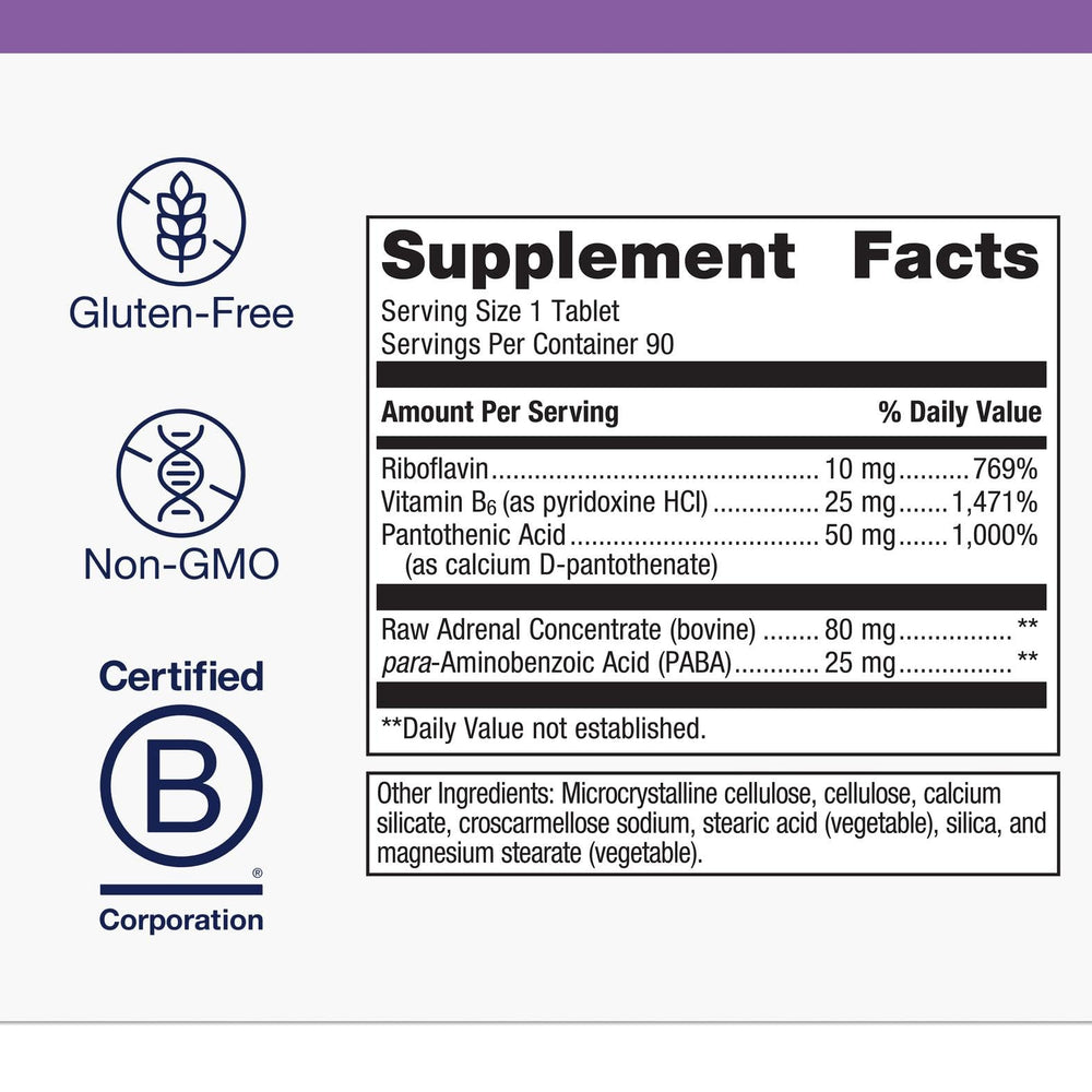 Adrenogen with B vitamins and PABA for energy metabolism