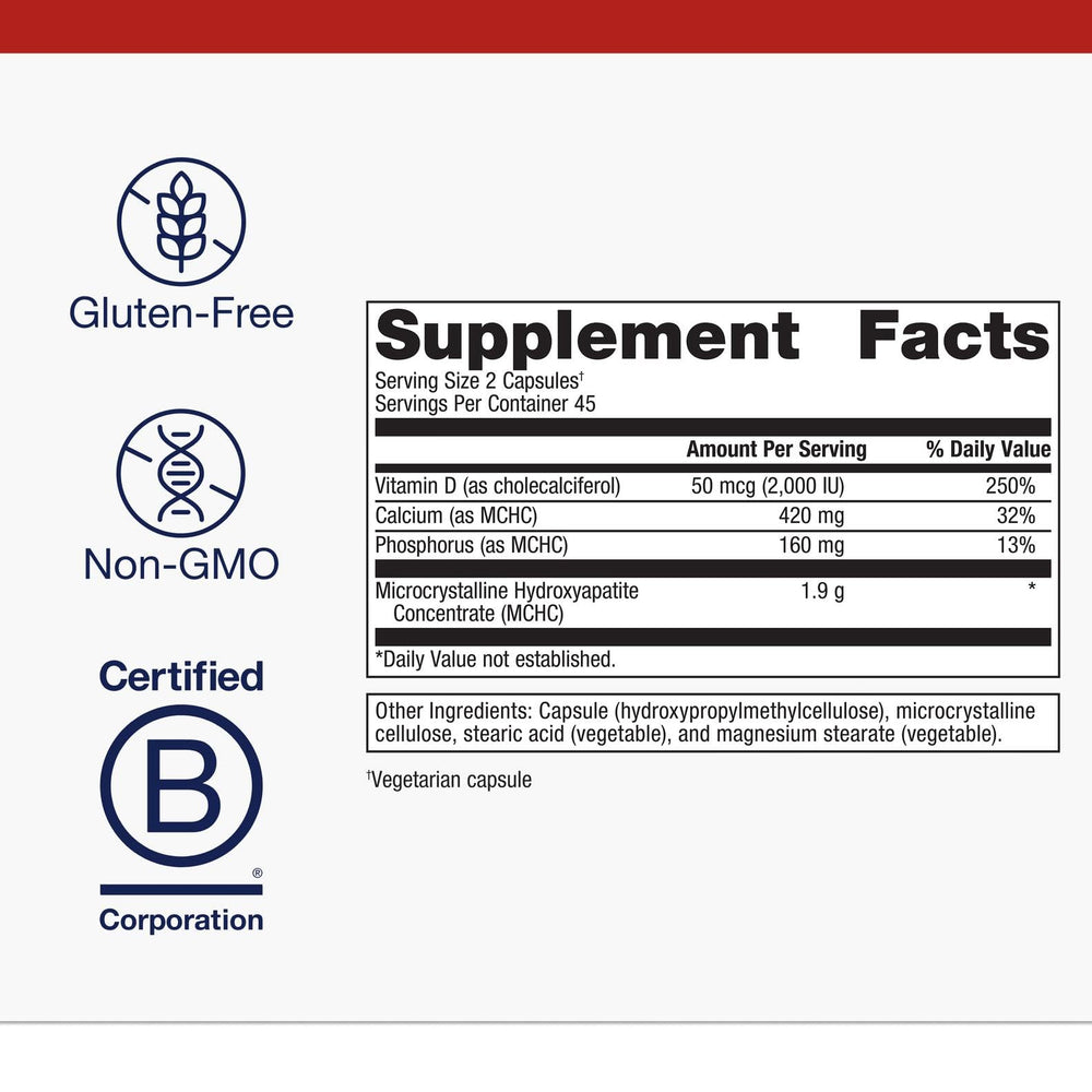 Metagenics Bone Builder Plus capsules closeup, showcasing veggie capsules for gluten-free diets.
