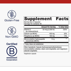Metagenics Bone Builder Plus capsules closeup highlighting high-absorption MCHC