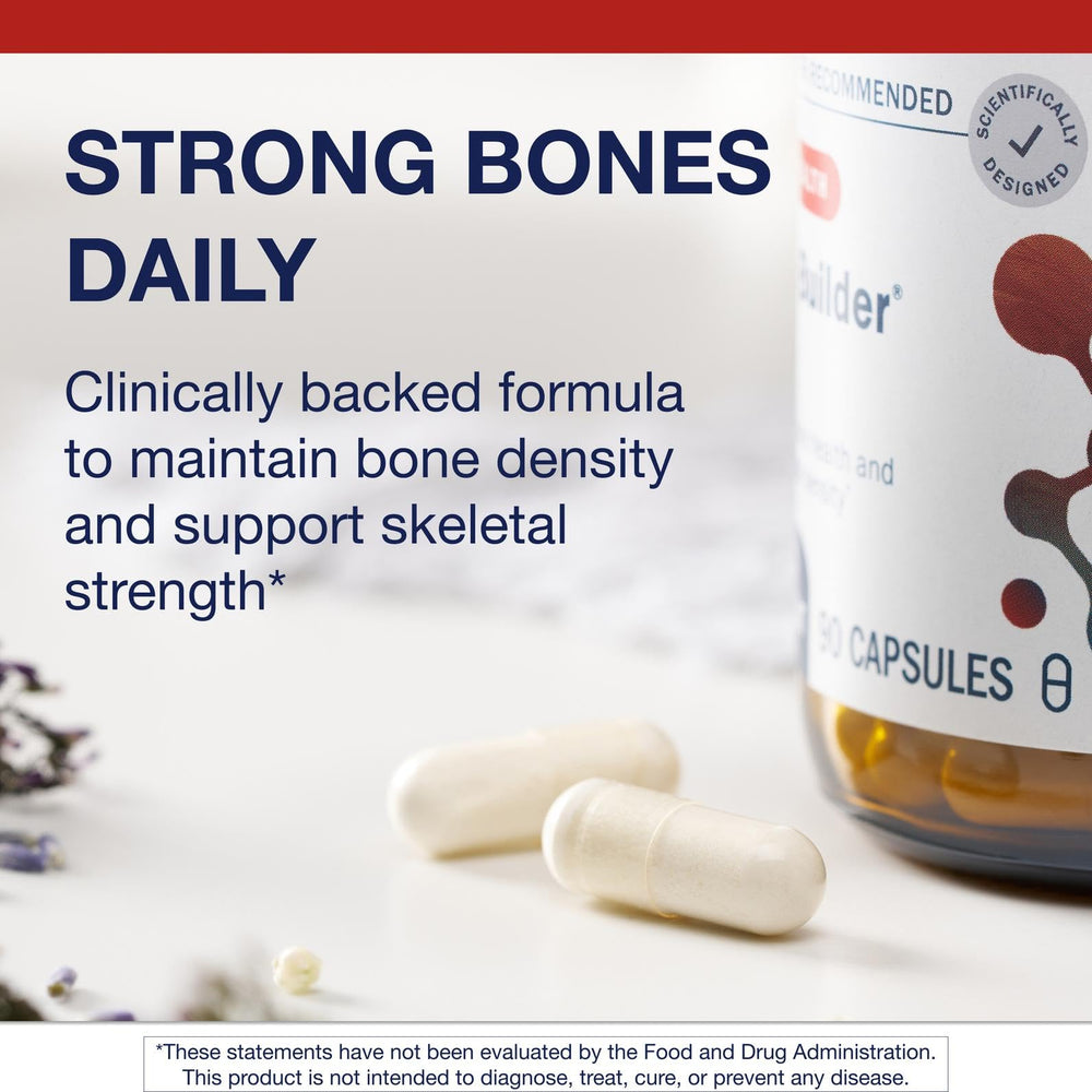 Metagenics Bone Builder Plus dosage information display for easy daily intake.
