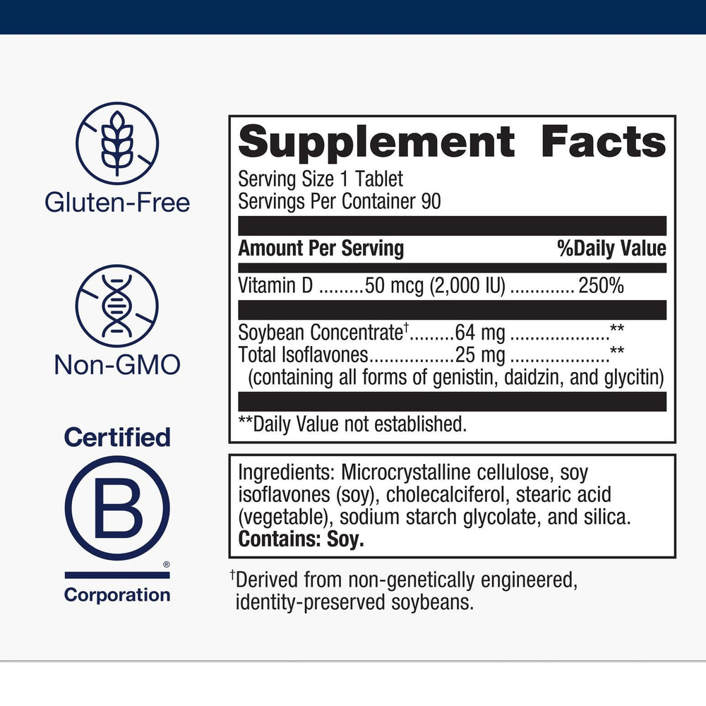 Close up of Metagenics D3 2000 IU Complex label