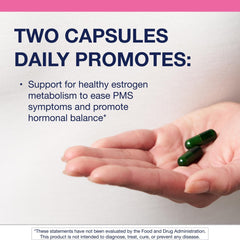 Close-up of EstroFactors bottle label