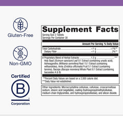 Exhilarin bottle label featuring Metagenics branding
