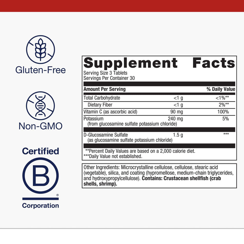 Packaging of Metagenics Glucosamine Sulfate 1500 mg 90 tablets