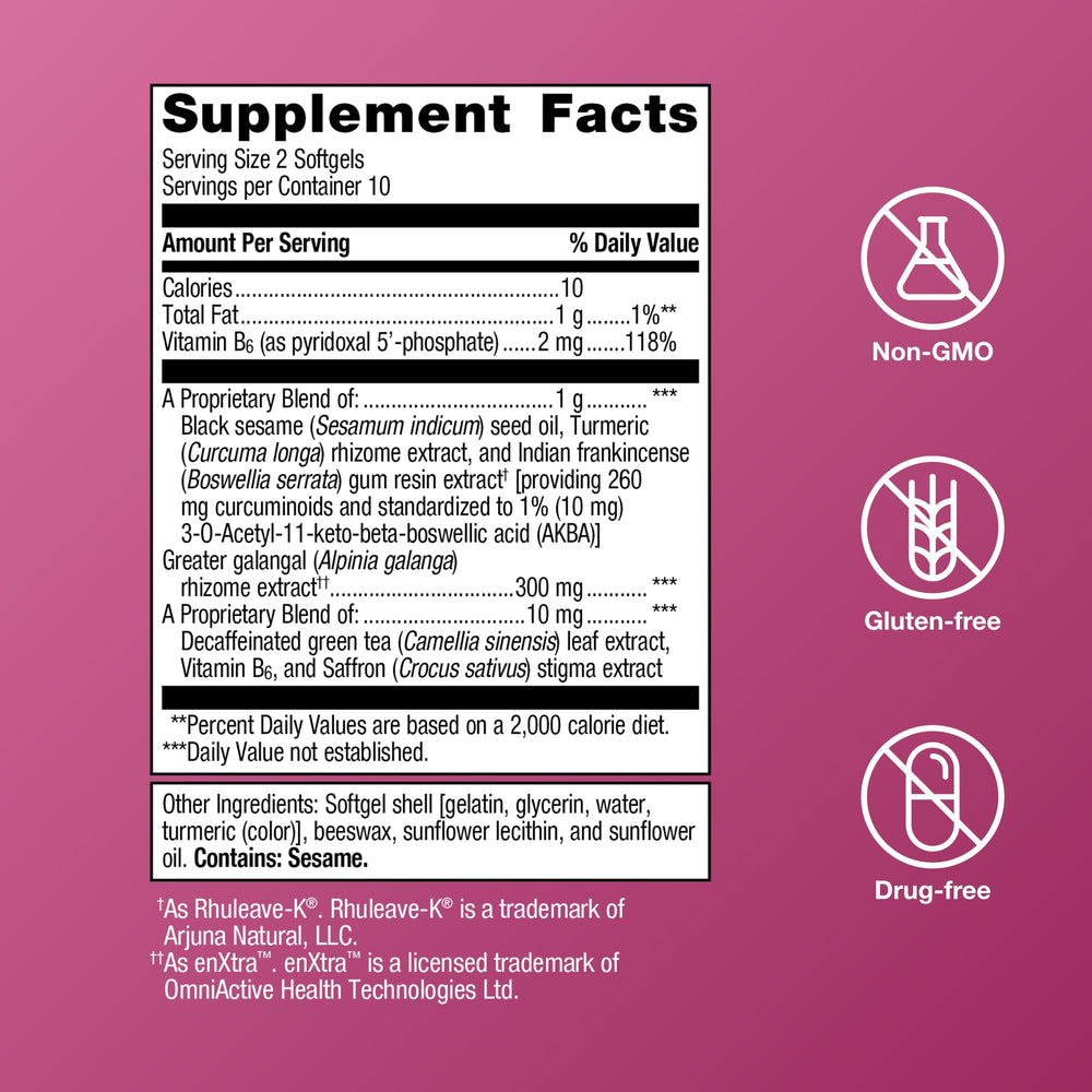 Close-up of HerWellness Rapid Period Relief softgels