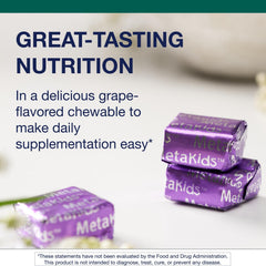 Kid-friendly grape-flavored soft chew texture