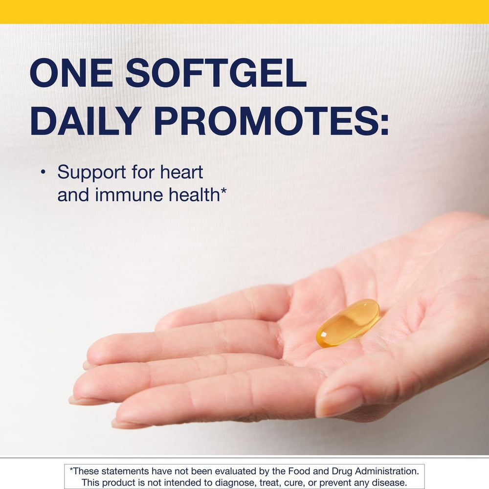 Close-up of Lemon-flavored OmegaGenics Mega 10 softgels