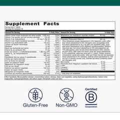 Metagenics PhytoMulti with Iron tablets pile highlighting iron-inclusive daily multivitamin