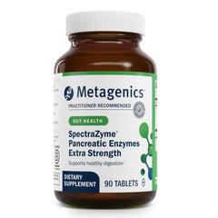 Metagenics SpectraZyme bottle with capsules for post-meal digestion support